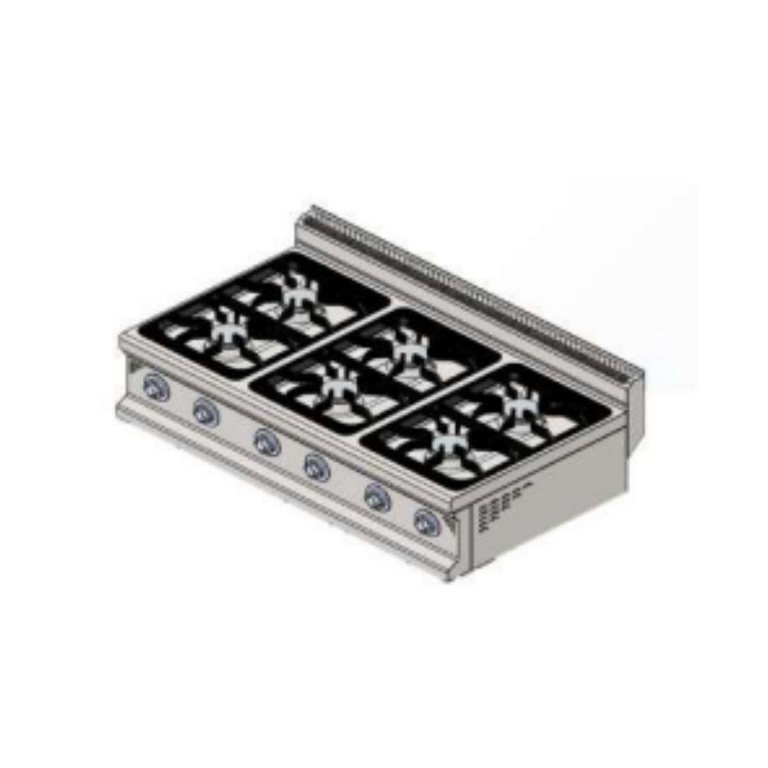 CSA 6’lı Gazlı Set Üstü Ocak, 700 Seri 120x70x30 KRCS.SOG.1270 (KRCS.SOG.1270)