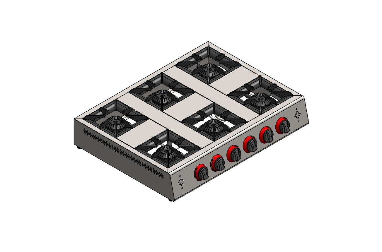 CSA Gazlı Ekonomik 6 Lı Ocak Set Üstü 90x60x18 cm KRCS.EOG.6 (KRCS.EOG.6)