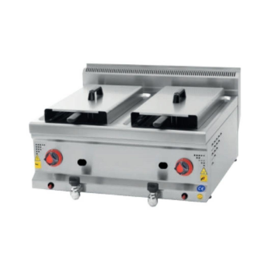 CSA Gazlı 8+8 Litre Set Üstü Fritöz 60x60x30 cm KRCS.SFG.660 (KRCS.SFG.660)