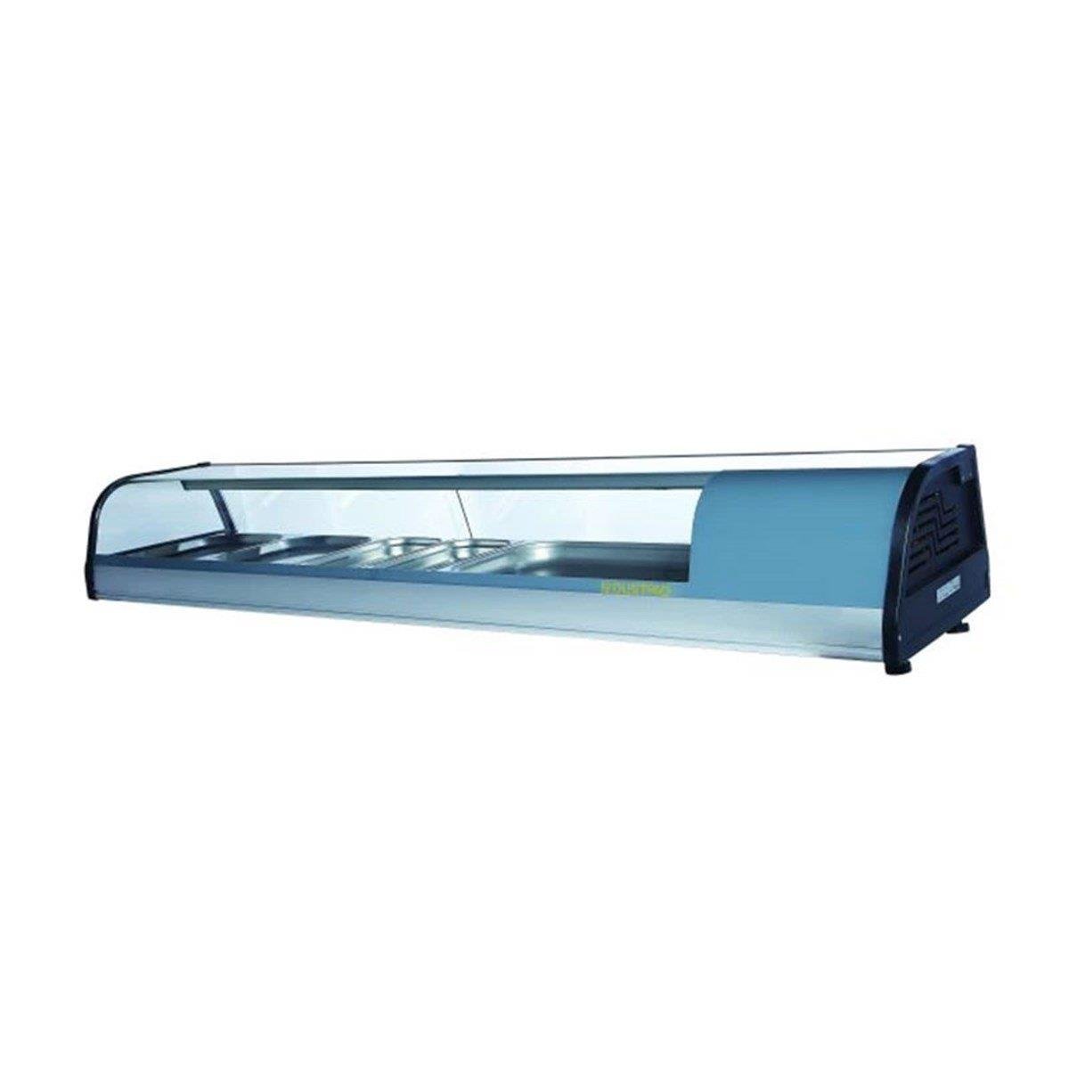 Ndustrio Soğutmalı Set Üstü Saladbar GN 1/3 6 Küvetli Bombe Camlı SCR-140 (SCR-140)