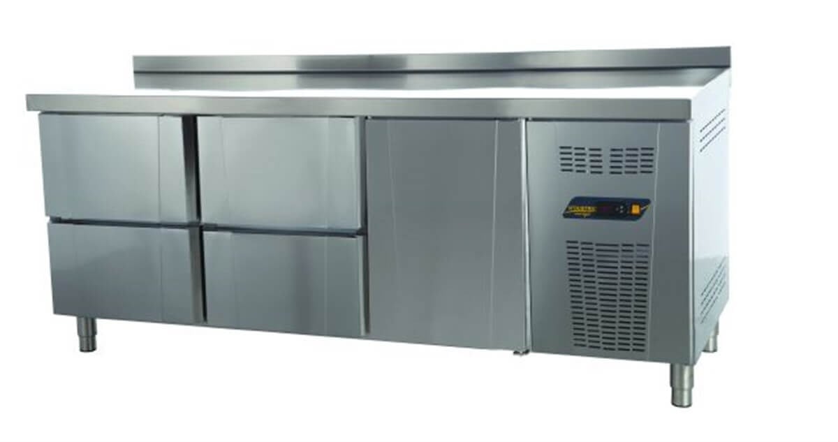 Ndustrio Tezgah Tipi Buzdolabı 4 Çekmeceli + 1 Kapılı Gastronorm Seri TPG-73-4D (TPG-73-4D)