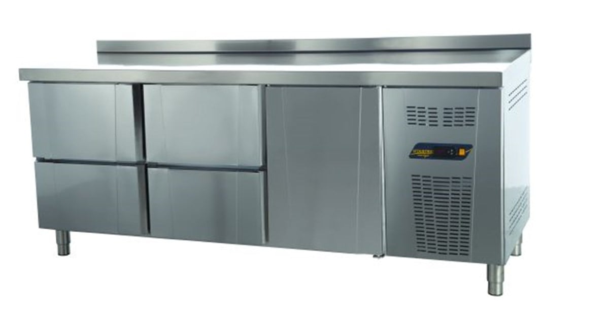 Ndustrio Tezgah Tipi Buzdolabı 4 Çekmeceli + 1 Kapılı Gastronorm Seri TPG-73-4D (TPG-73-4D)