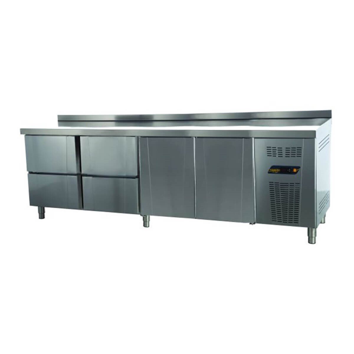 Ndustrio Tezgah Tipi Buzdolabı 4 Çekmeceli + 2 Kapılı Gastronorm Seri TPG-74-4D (TPG-74-4D)