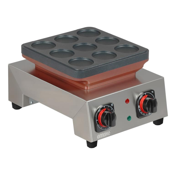 Omake Elektrikli Manuel Büyük Top Poffertjes Model Tekli Pankek Makinesi Zamanlayıcılı PFR01.E11.1501.Z5F (PFR01.E11.1501.Z5F)