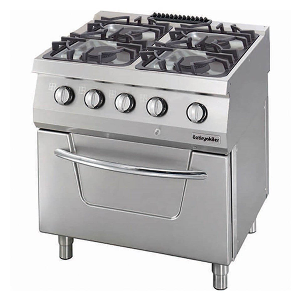 Öztiryakiler 700 SERİ KUZİNE FIRINLI GAZLI 4 AÇIK ATEŞ 80*70*85 (L)-4x6kW+6kW ELEKTRİKLİ FIRIN (7865.N1.80708.10EL)