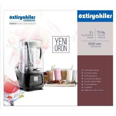 Öztiryakiler Gurmeaid CB699-D Dijital Bar Blender 2L 1680W Gürültü Önleyici -9563.CB699.0D