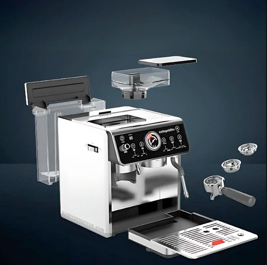 Öztiryakiler Mini Barista Ev tipi Öğütücülü Espresso Kahve Makinesi Pid Çift Kazanlı 9580.EM650.00 (9580.EM650.00)
