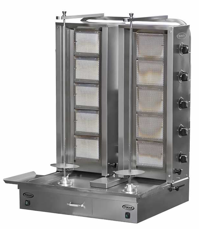 Pimak 2x5 10 lu Döner Ocağı Alttan Motorlu Gazlı LPG Ce Belgeli 85x90x125 cm DO2/M77-5+5 (DO2/M77-5+5)