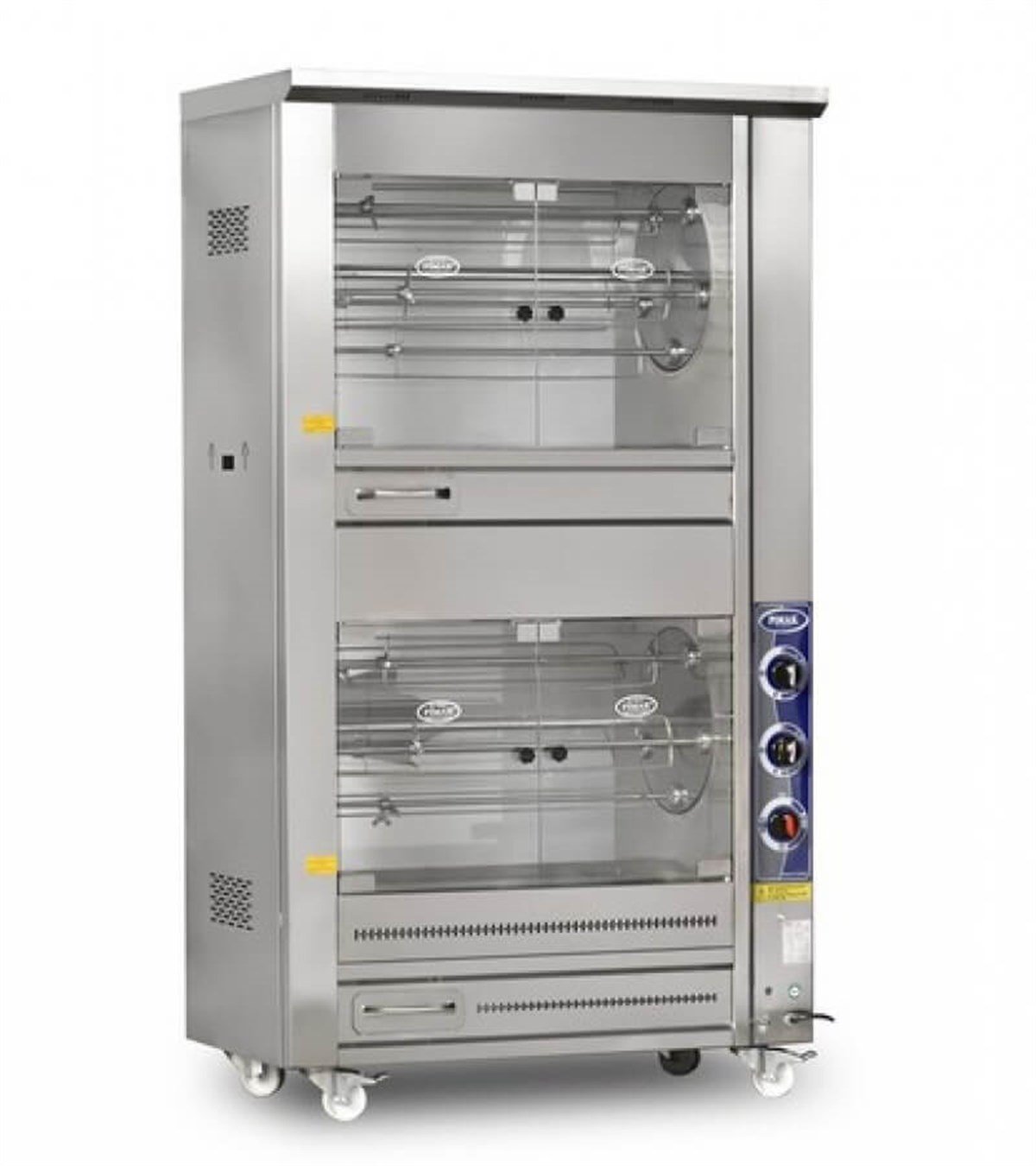 Pimak M009B-E Piliç Çevirme Makinesi Çift Katlı Tamburlu Elektrikli 25+25 Piliç Kapasiteli M009B-E (M009B-E)