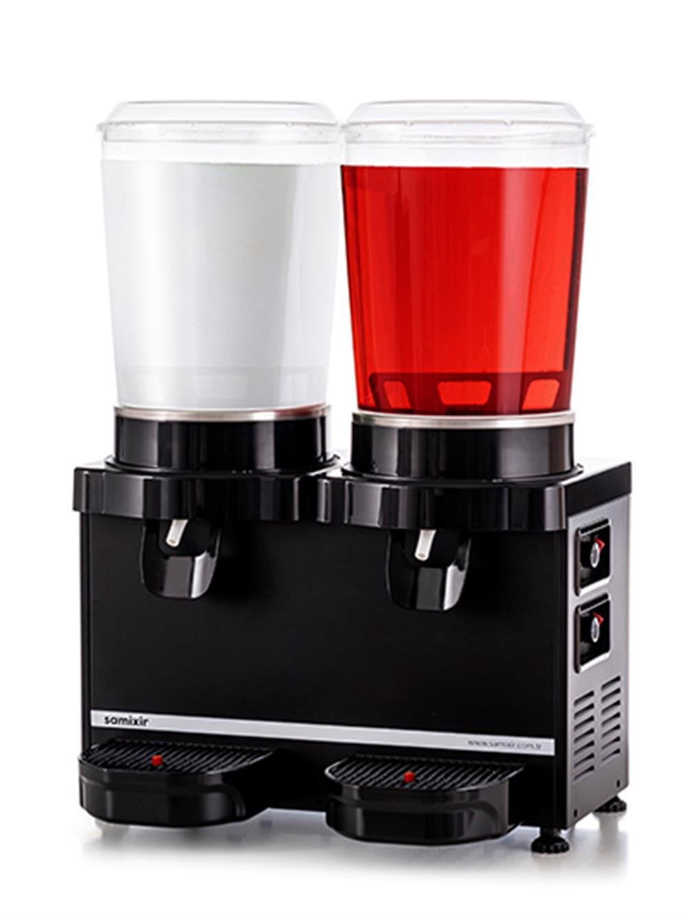 Samixir 10+10 Litre Panaromik Twin Karıştırıcılı Soğuk İçecek Dispenseri Analog MM20.AY (MM20.AY)