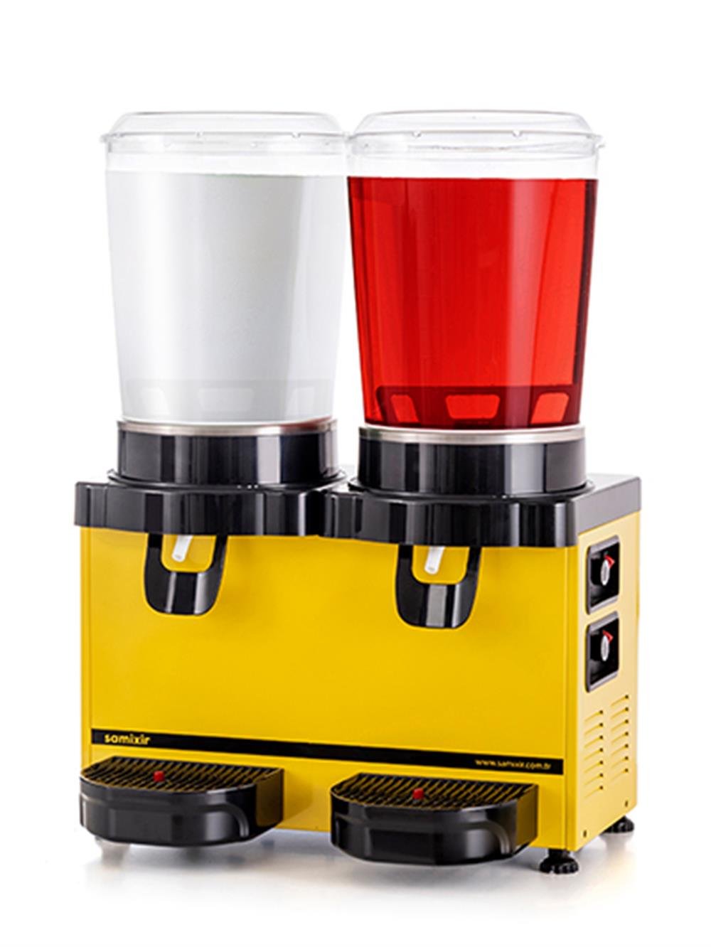 Samixir 10+10 Litre Panaromik Twin Karıştırıcılı Soğuk İçecek Dispenseri Analog MM20.AY (MM20.AY)