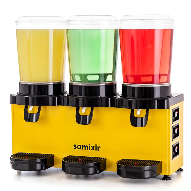 Samixir 10+10+10 Litre Panaromik Triple Karıştırıcılı Soğuk İçecek Dispenseri Analog MMM30.AY (MMM30.AY)