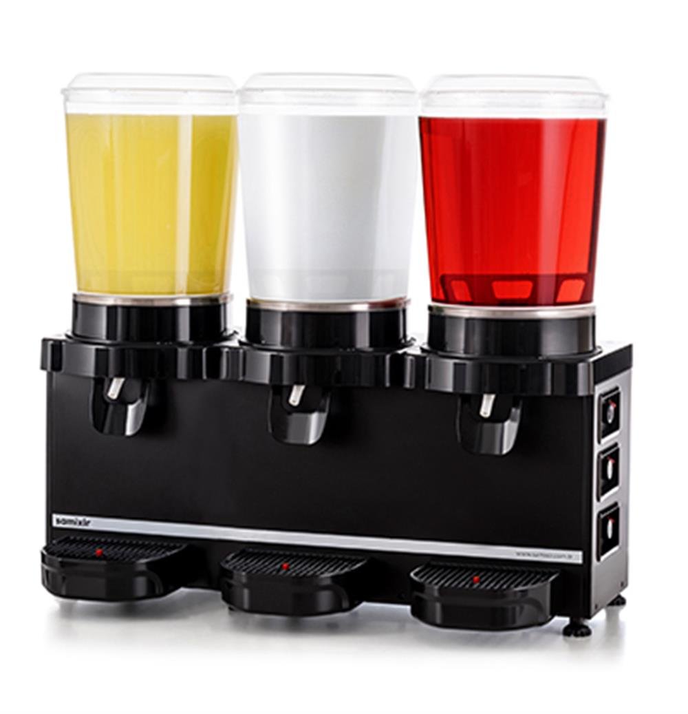 Samixir 10+10+10 Litre Panaromik Triple Karıştırıcılı Soğuk İçecek Dispenseri Analog MMM30.AY (MMM30.AY)