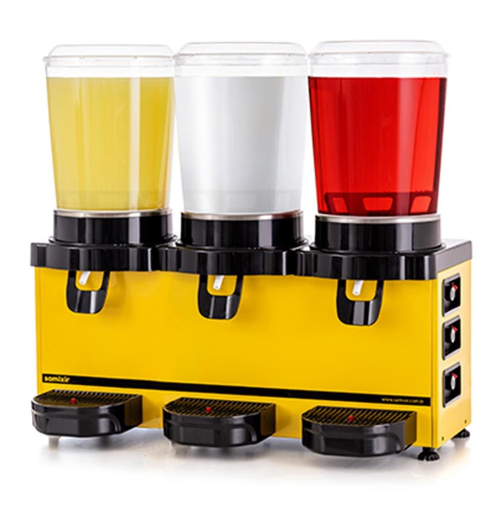 Samixir 10+10+10 Litre Panaromik Triple Karıştırıcılı Soğuk İçecek Dispenseri Analog MMM30.AY (MMM30.AY)