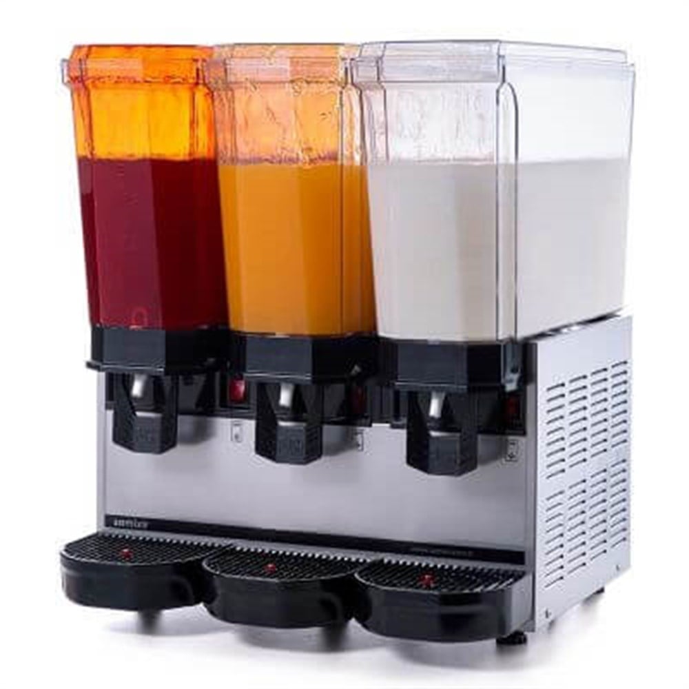 Samixir Klasik Triple Karıştırıcılı ve Fıskiyeli Soğuk İçecek Dispenseri 20+20+20 Lt Inox 60.SSMI (60.SSMI)