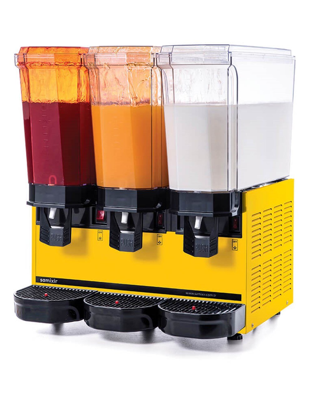 Samixir Klasik Triple Fıskiyeli Soğuk İçecek Dispenseri 20+20+20 Lt Sarı 60.SSMY (60.SSMY)