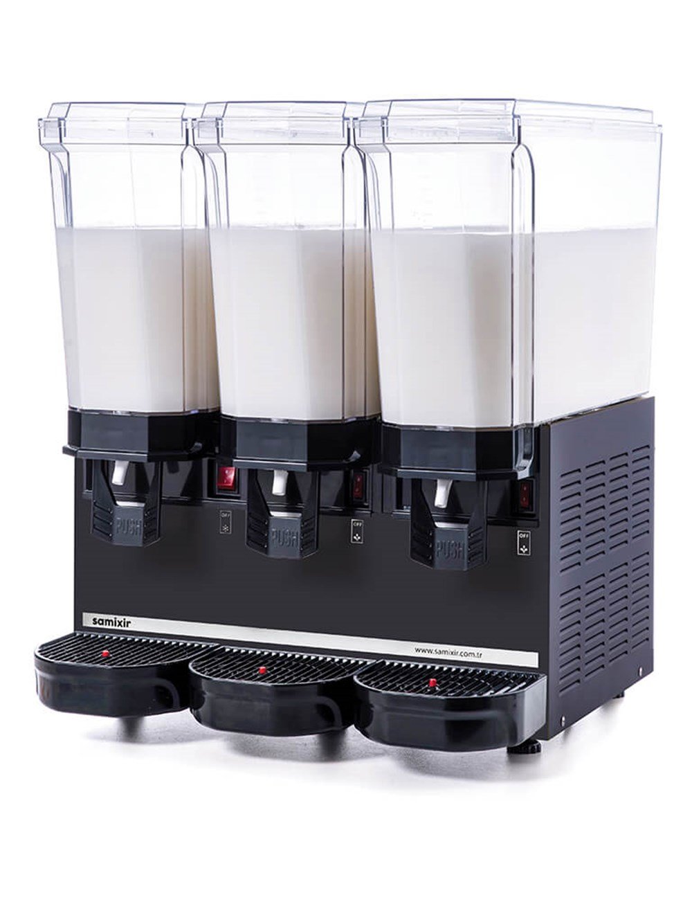 Samixir Klasik Triple Karıştırıcılı Soğuk İçecek Dispenseri 20+20+20 Litre Siyah 60.MMMB (60.MMMB)