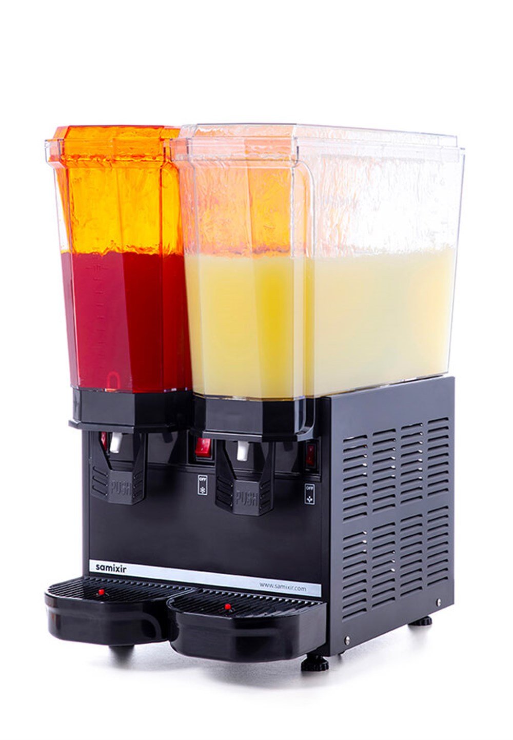 Samixir Klasik Twin Soğuk İçecek Dispenseri Fıskiyeli 20+20 Litre Siyah 40.SSB (40.SSB)