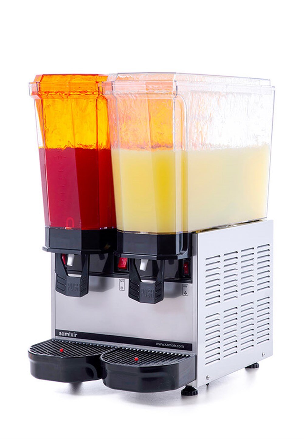 Samixir Klasik Twin Soğuk İçecek Dispenseri Fıskiyeli 20+20 Litre Inox 40.SSI (40.SSI)