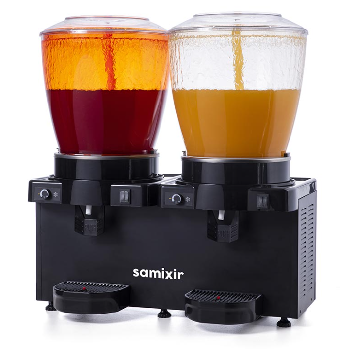 Samixir Panaromik Analog Twin Soğuk İçecek Dispenseri 22+22 Litre Fıskiyeli Siyah SS44.AB (SS44.AB)