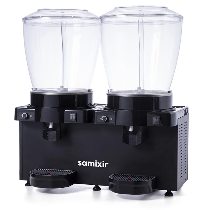 Samixir Panaromik Analog Twin Soğuk İçecek Dispenseri 22+22 Litre Fıskiyeli Siyah SS44.AB (SS44.AB)