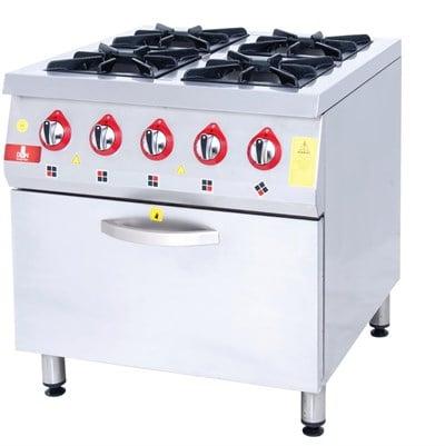 DRN 4 Lü Kuzine 4 Ocak 1 Fırın Gazlı ve Lpg Li 80x84x85 Cm DRNKU-8080 (DRNKU-8080)