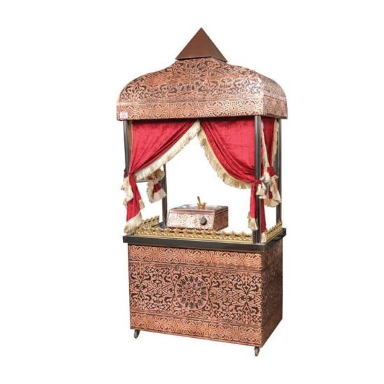 Anka Kahveci Güzeli Sunum Arabası 150x70x220 Cm Bakır Kaplama KG150 (KG150 )