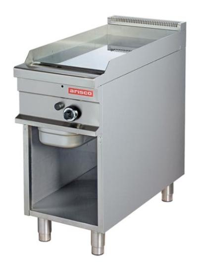 Arisco 40 lık Gazlı Izgara Ce Belgeli Alt Açık Dolaplı Pleyt Düz Yüzey 42,5x90x90 GG911 / Fry Top / Gas (GG911)