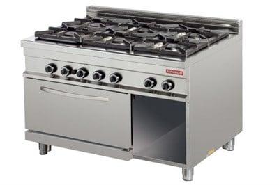 Arisco 6 Ocaklı Gazlı Kuzine 2/1 GN Gazlı Fırın Ce Belgeli Profesyonel Kuzine GR932 (GR932)