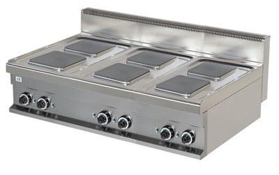Arisco Set Üstü Elektrikli Ocak 6 Pleytli Kare Ocak Profesyonel 7 Pozisyonlu Isıtma 120x70x29 ER731K-S / Range / Electric (ER731K-S)