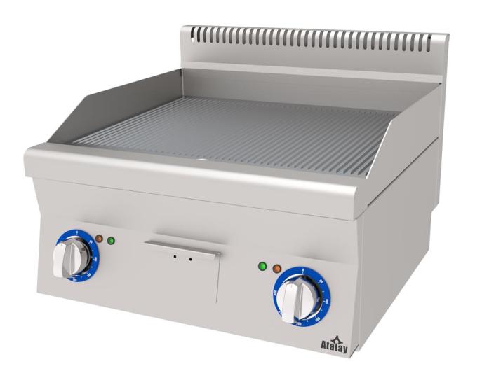 Atalay Elektrikli Pleyt Izgara Oluklu Yüzey 60x60x30 E AEI-660-N (E AEI - 660 / N)