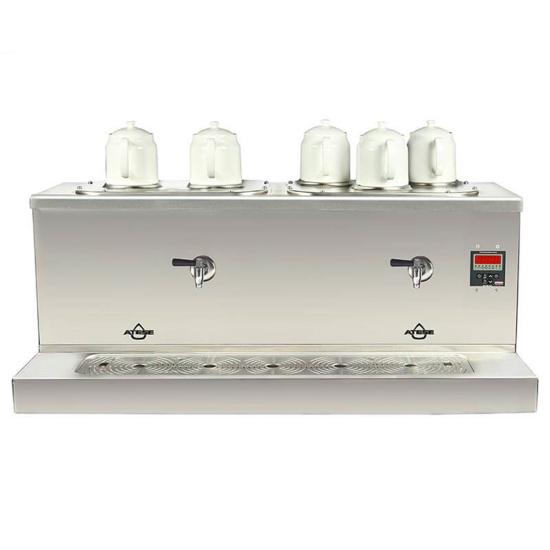 Ateşe Cappadocia Dijital Elektrikli 5 Demlikli Çay Makinesi (INOX CDE5) (INOX CDE5)