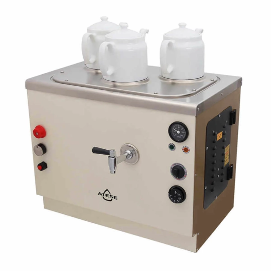 Ateşe Sumela Analog Gaz+Elektrikli 2 Demlikli Çay Makinesi (STATIC SAGE2) (STATIC SAGE2)