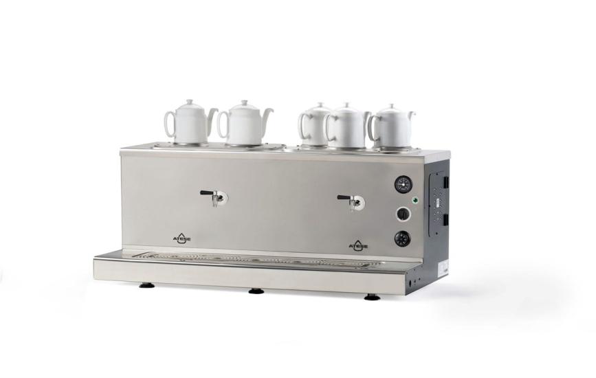 Ateşe Sumela Analog Gaz+Elektrikli 5 Demlikli Çay Makinesi (INOX SAGE5) (INOX SAGE5)