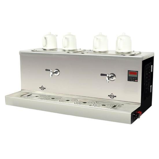 Ateşe Cappadocia Dijital Gaz+Elektrikli 4 Demlikli Çay Makinesi (INOX CDGE4) (INOX CDGE4)