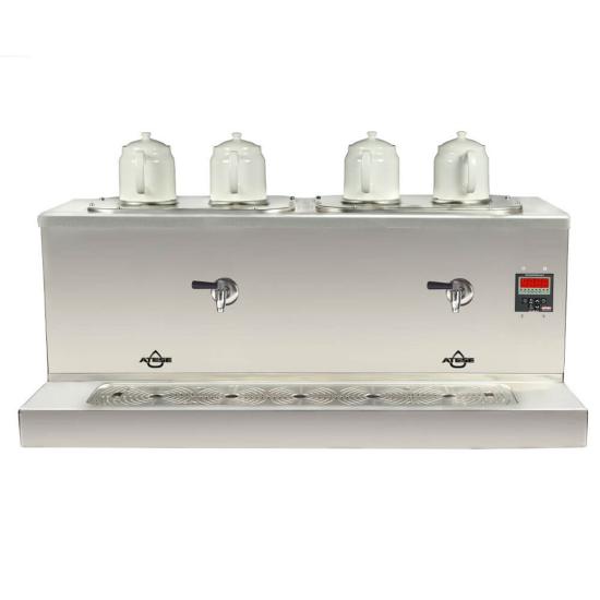 Ateşe Cappadocia Smart Gaz+Elektrikli 4 Demlikli Çay Makinesi (INOX CSGE4) (INOX CSGE4)