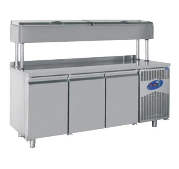 CSA 3 Kapılı Make Up Buzdolabı Yükseltilmiş 474 Litre 188x70x137 Cm CS.TEZ.3.700.YM (CS.TEZ.3.700.YM)