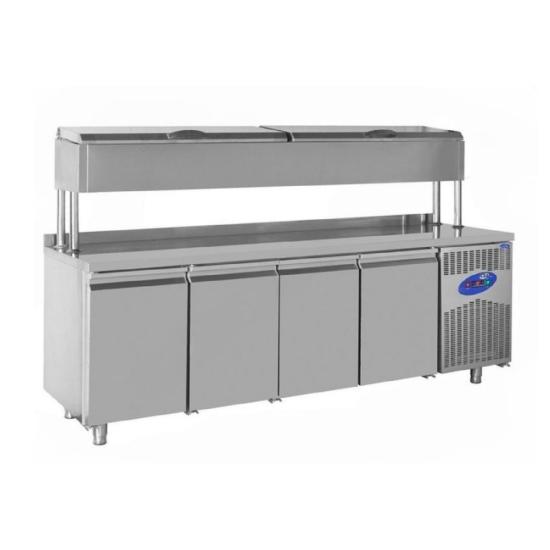 CSA 4 Kapılı Make Up Buzdolabı Yükseltilmiş 632 Litre 235x70x137 Cm CS.TEZ.4.700.YM (CS.TEZ.4.700.YM)