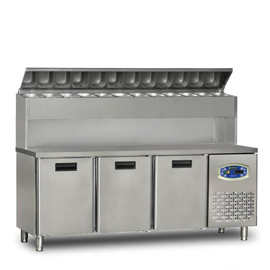 Dampak 3 Kapılı Pizza Hazırlık Buzdolabı, Yüksek Model 200x70x133 cm 22TBF3S-PY70 (22TBF3S-PY70)
