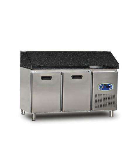 Dampak Granit Tablalı 2 Kapılı Pizza Hazırlık Buzdolabı 290 lt 150x70x109 cm 22TBF2S-70-GR (22TBF2S-70-GR)