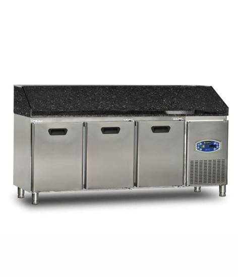 Dampak Granit Tablalı 3 Kapılı Pizza Hazırlık Buzdolabı 450 lt 200x70x109 cm 22TBF3S-70-GR (22TBF3S-70-GR)