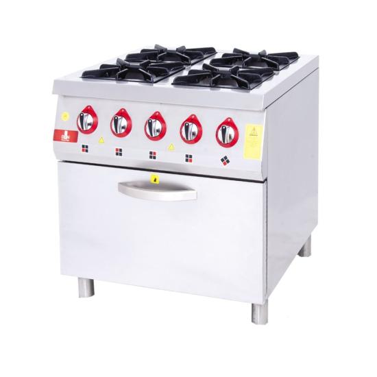 DRN 4 Lü Kuzine 4 Ocak 1 Fırın Gazlı ve Lpg Li 80x94x85 Cm DRNKU-8090 (DRNKU-8090)