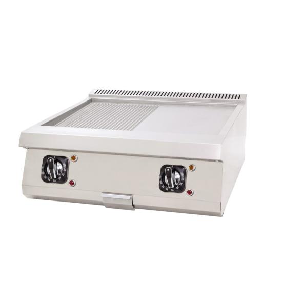 DRN Elektrikli Yarı Oluklu Yarı Düz Pleyt Izgara Set Üstü 120x73x30 cm DRNEL-1270ND (DRNEL-1270ND)