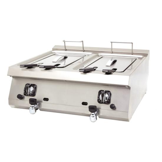 DRN 9+9 Litre Fritöz Gazlı Set Üstü 80x73x30 Cm DRNGF-8070 (DRNGF-8070)