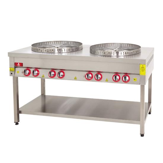 DRN Gazlı Su Böreği Ocağı 2’li Taban Raflı 150x70x90 cm DRNSBT-2 (DRNSBT-2)