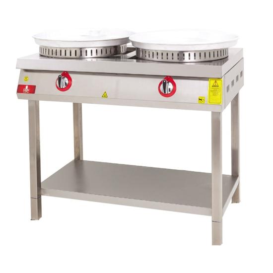 DRN Gazlı Tantuni Ocağı İkili Taban Raflı 120x50x90 cm DRNSCTT-2 (DRNSCTT-2)