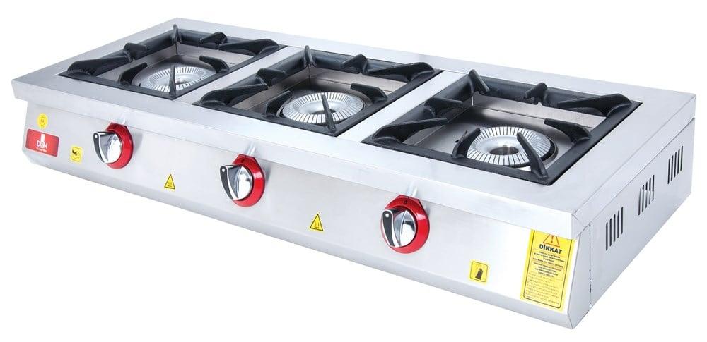DRN 3 Lü Set Üstü Ocak Gazlı ve Lpg Li 120x49x20 Cm DRNLOS-3 (DRNLOS-3)