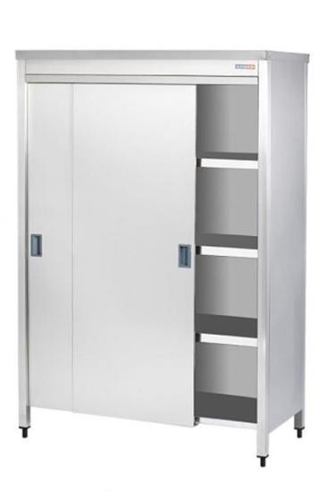 Paslanmaz Depolama Dolabı Sürgü Kapılı 3 Ara Raflı 120x60x180 ED612D (ED612D)