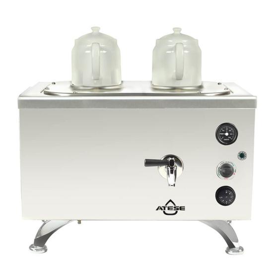 Ateşe Efes Analog Elektrikli 2 Demlikli Çay Makinesi (INOX EAE2) (INOX EAE2)