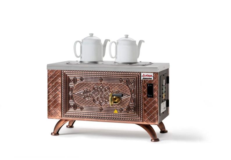 Ateşe Efes Dijital Elektrikli 2 Demlikli Çay Makinesi (RETRO EDE2) (RETRO EDE2)